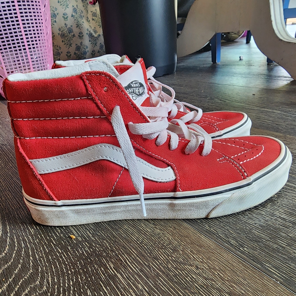 Mens Or Womens Wore 1 Time Vans Red High-Top Sneakers